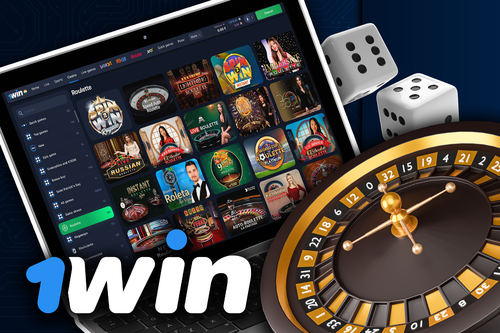 Play the most traditional casino game on 1win - roulette.