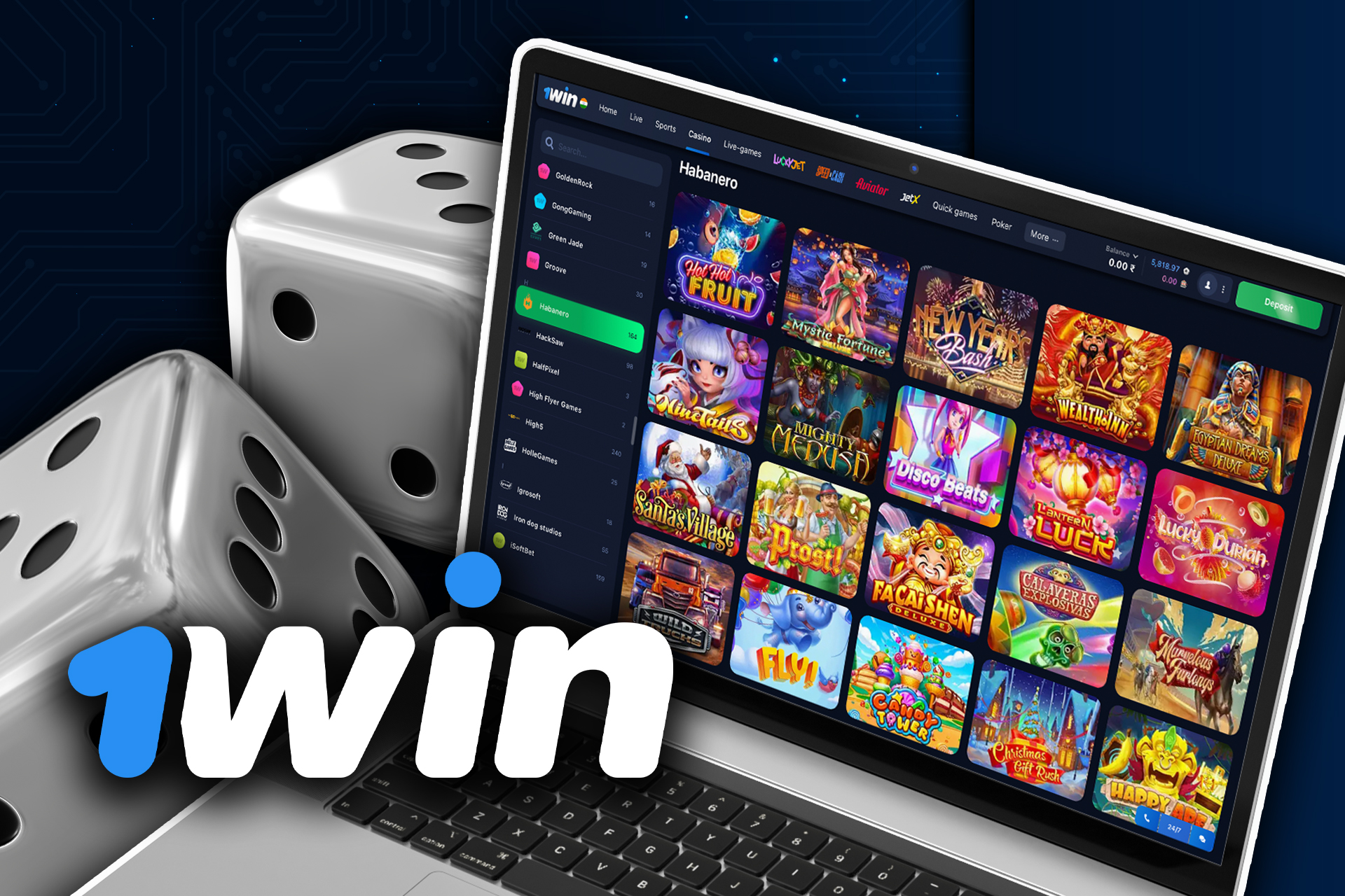 You can find many games from Habanero in the 1win casino.