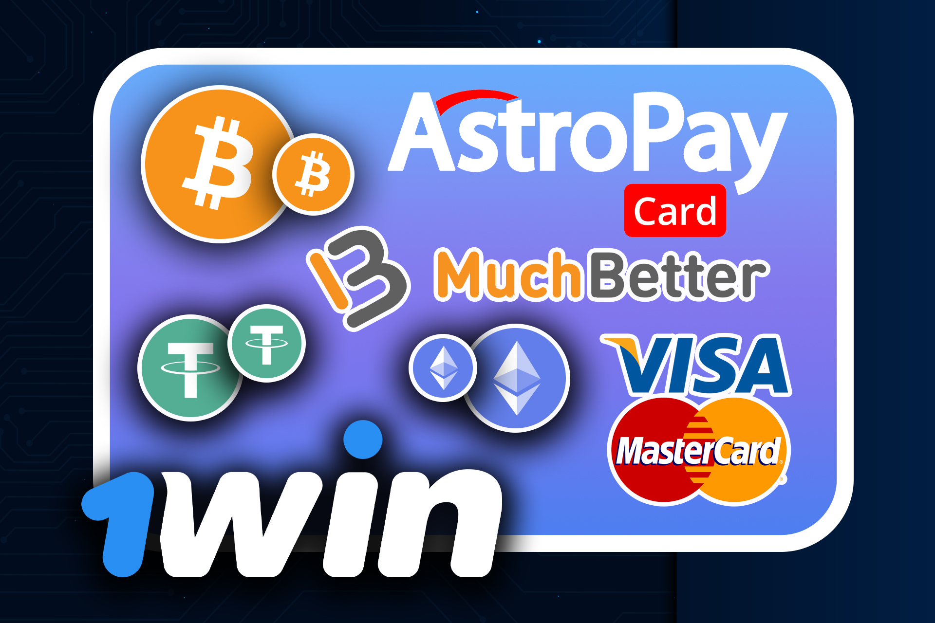 There are plenty of payment methods to make deposits and withdrawals on the 1win website.