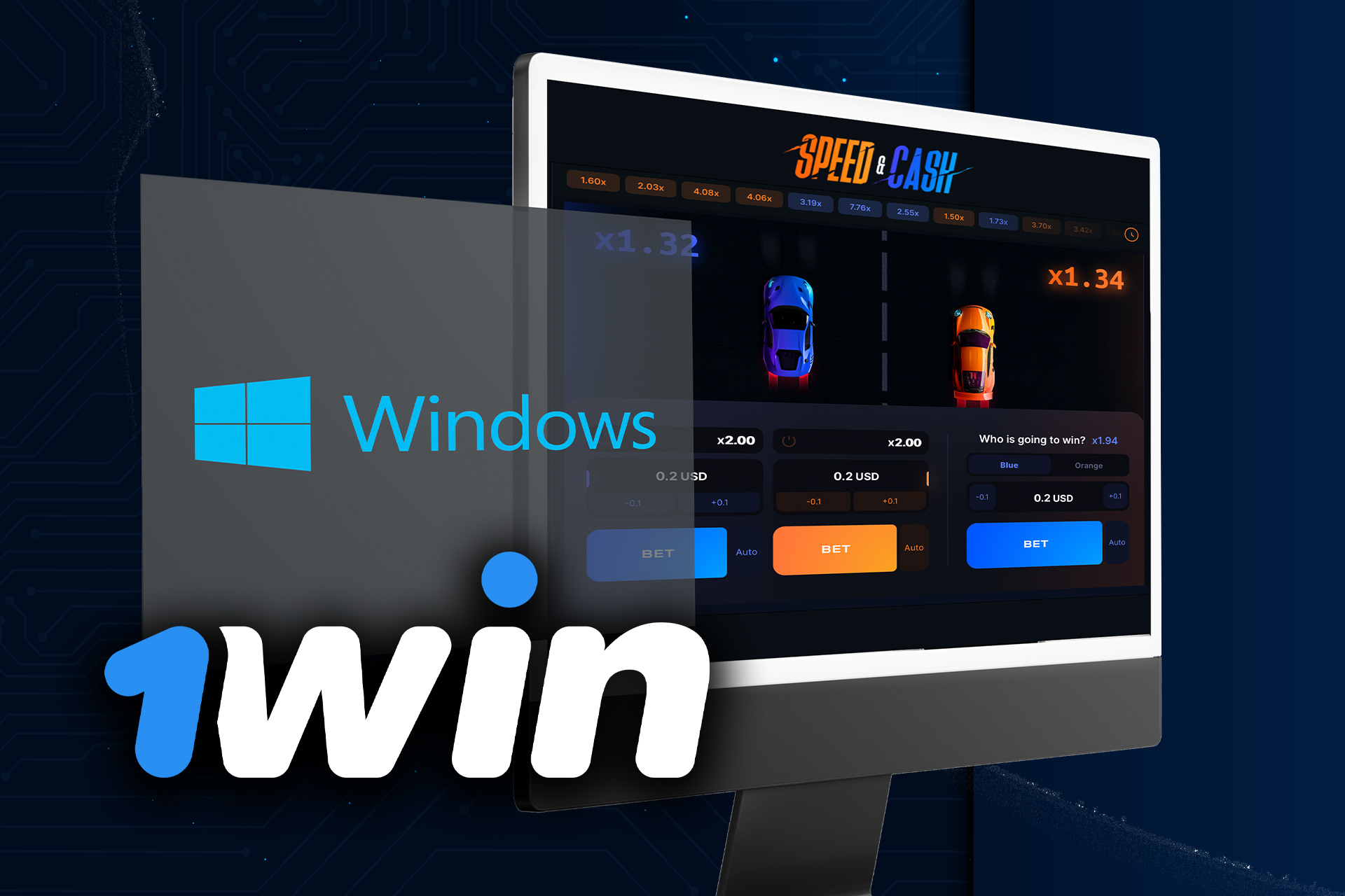 There is a desktop version of 1win that you can install on your laptop.