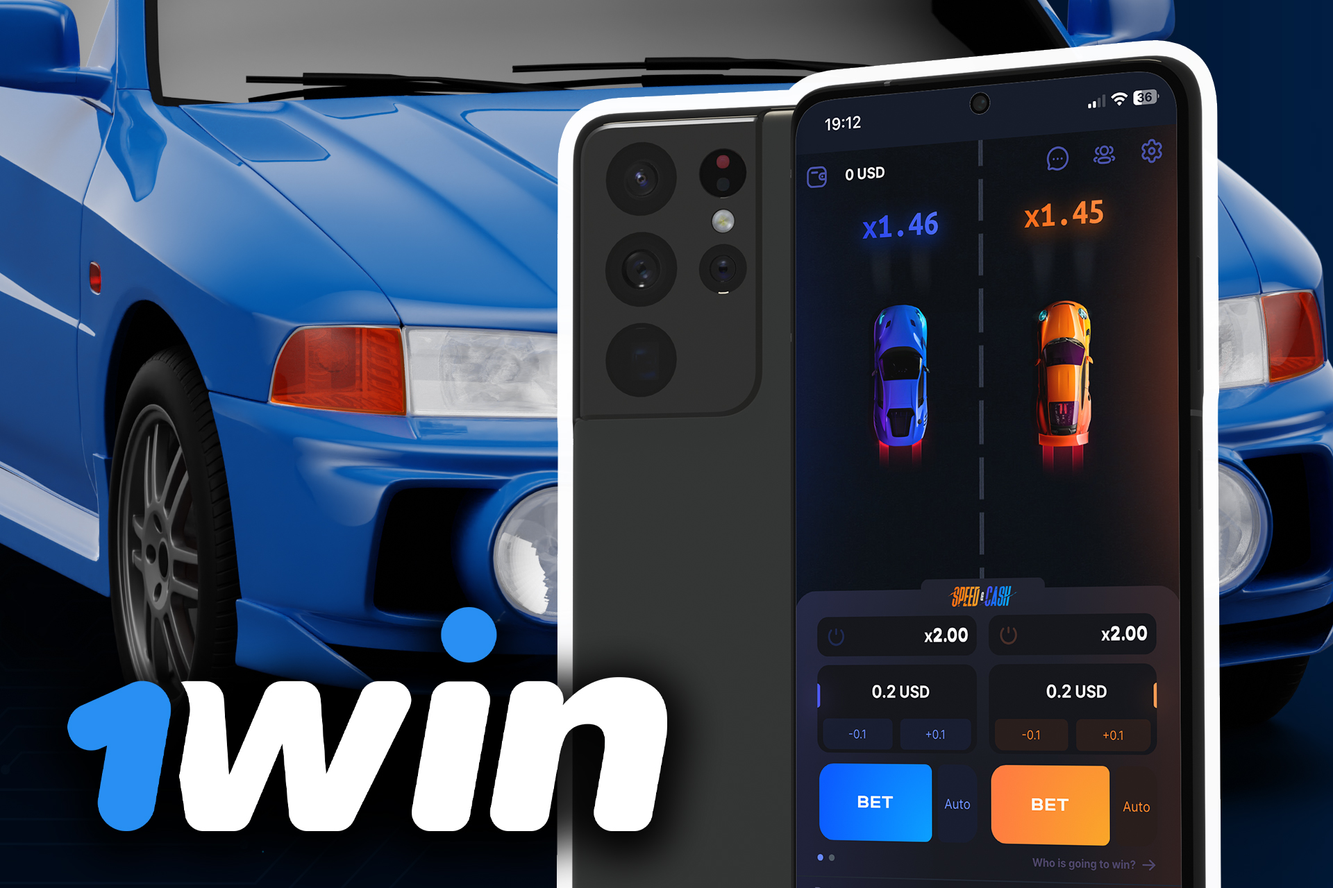 Open the 1win official website and download the Speed and Cash game in your smartphone.