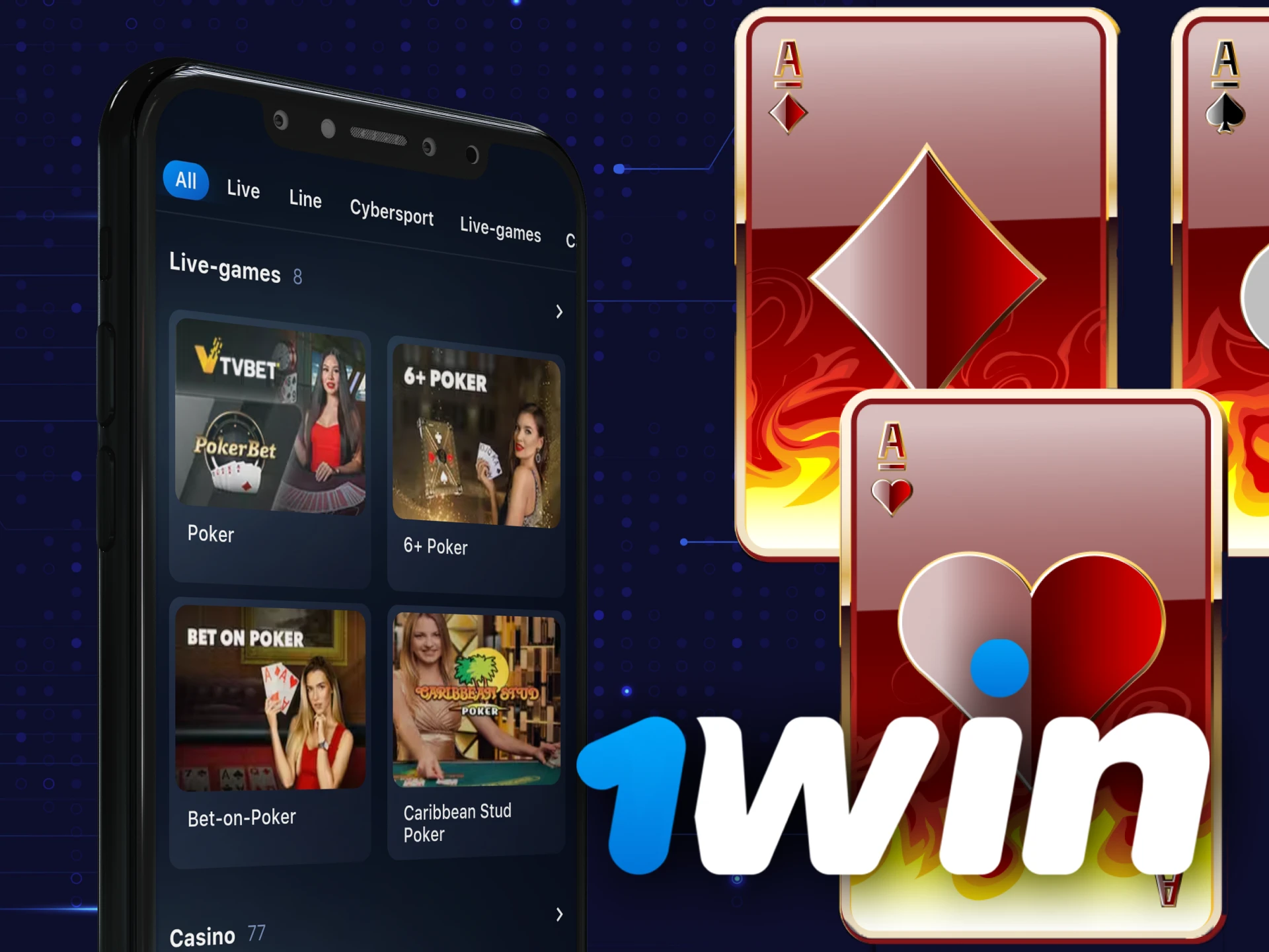 Download and install the 1win Android app.