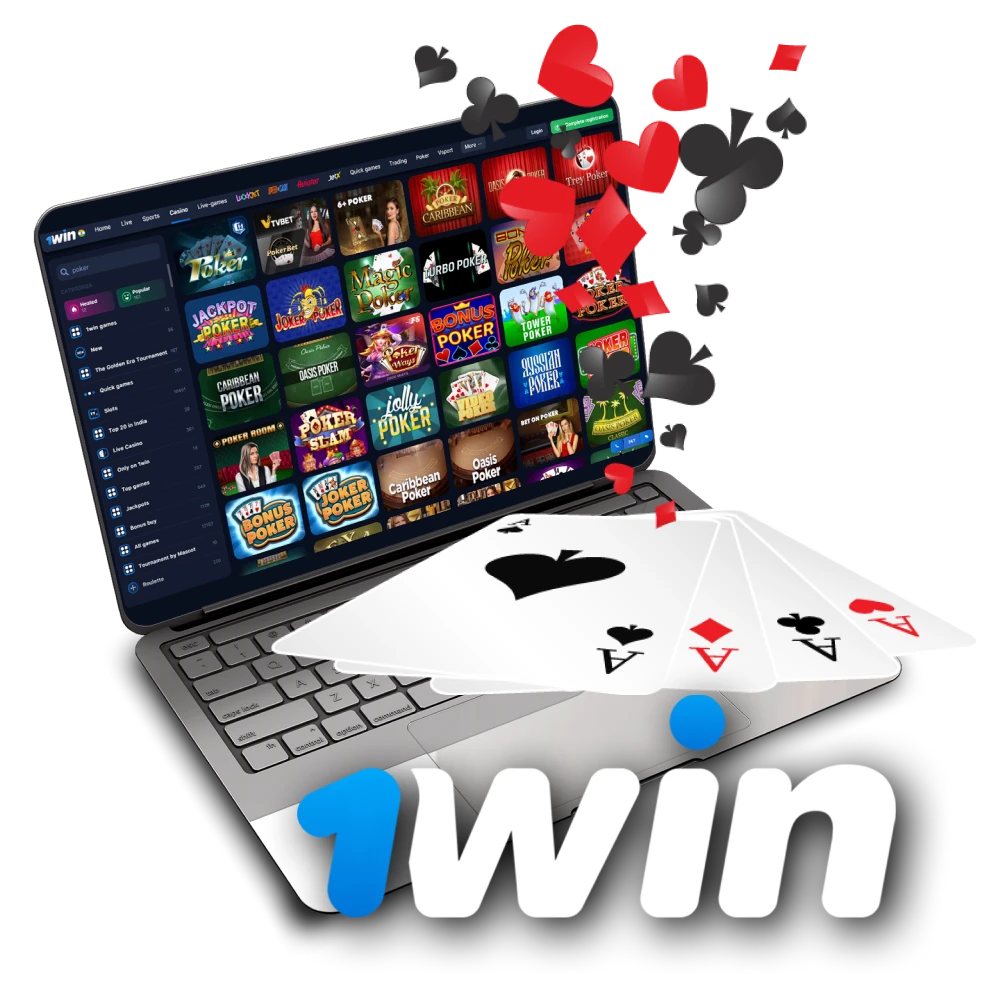 Try playing poker in the 1win casino.