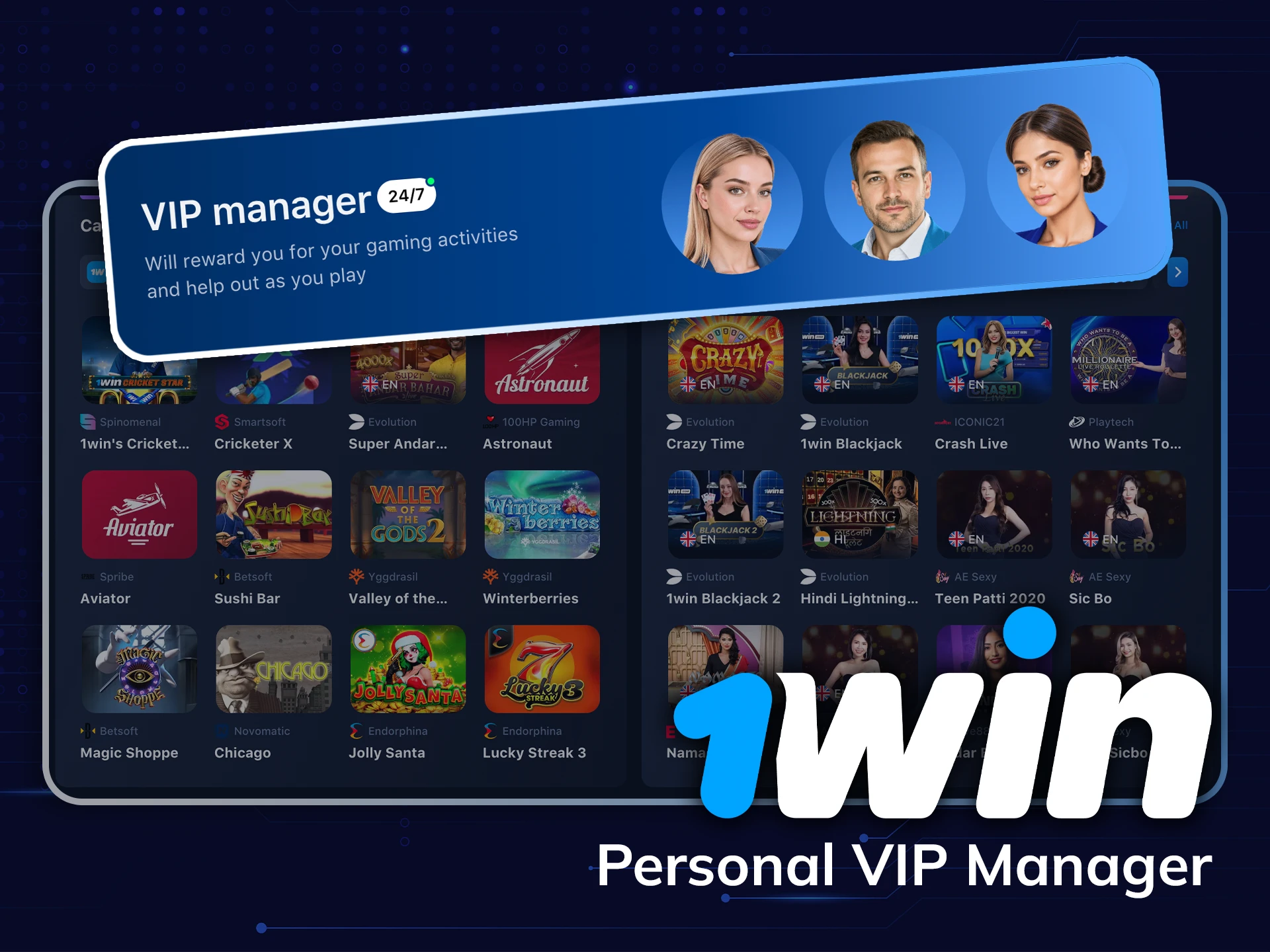 Enjoy full-time support with the 1Win VIP club.