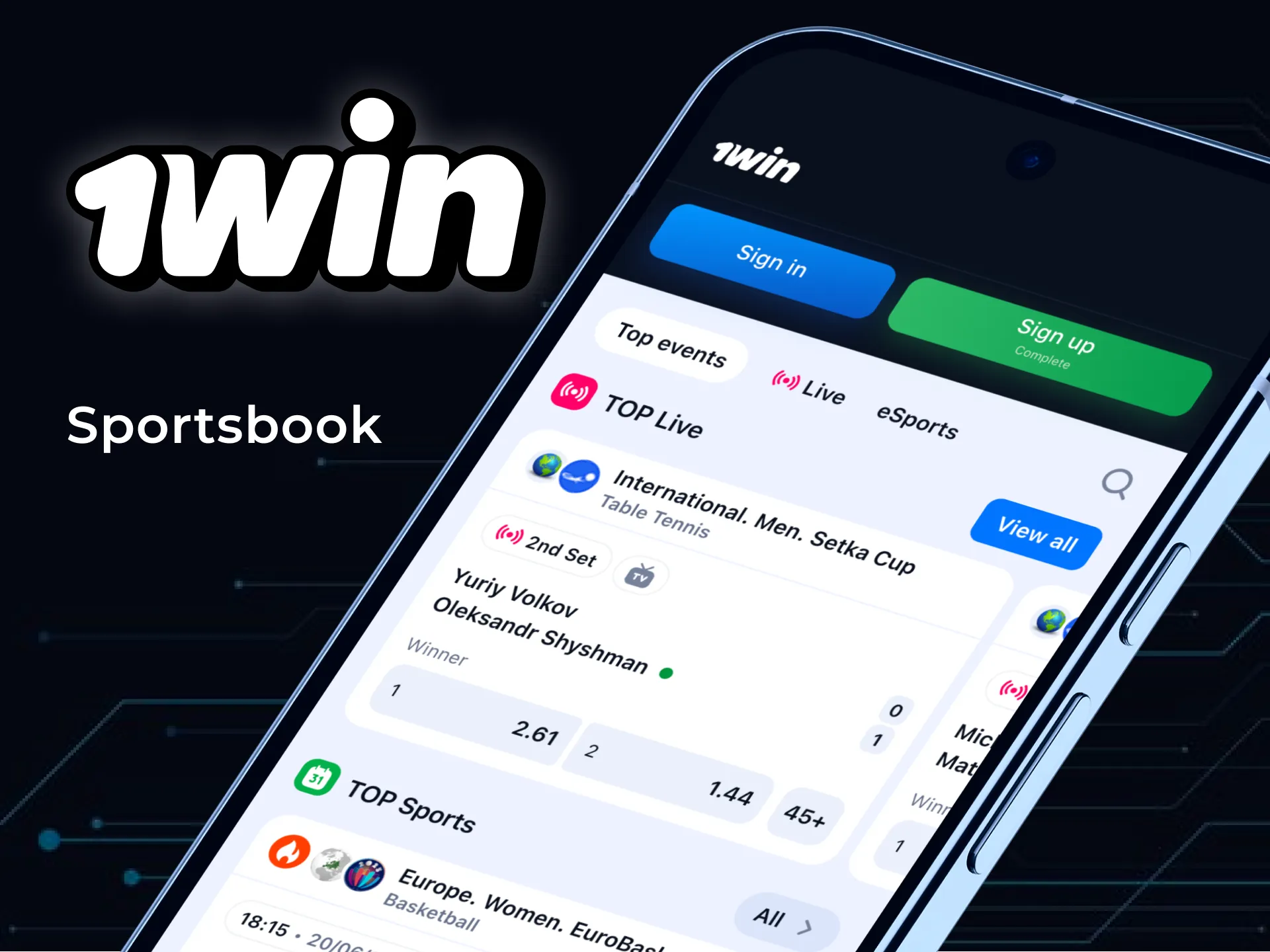 You can bet on various sports via 1win application anywhere.