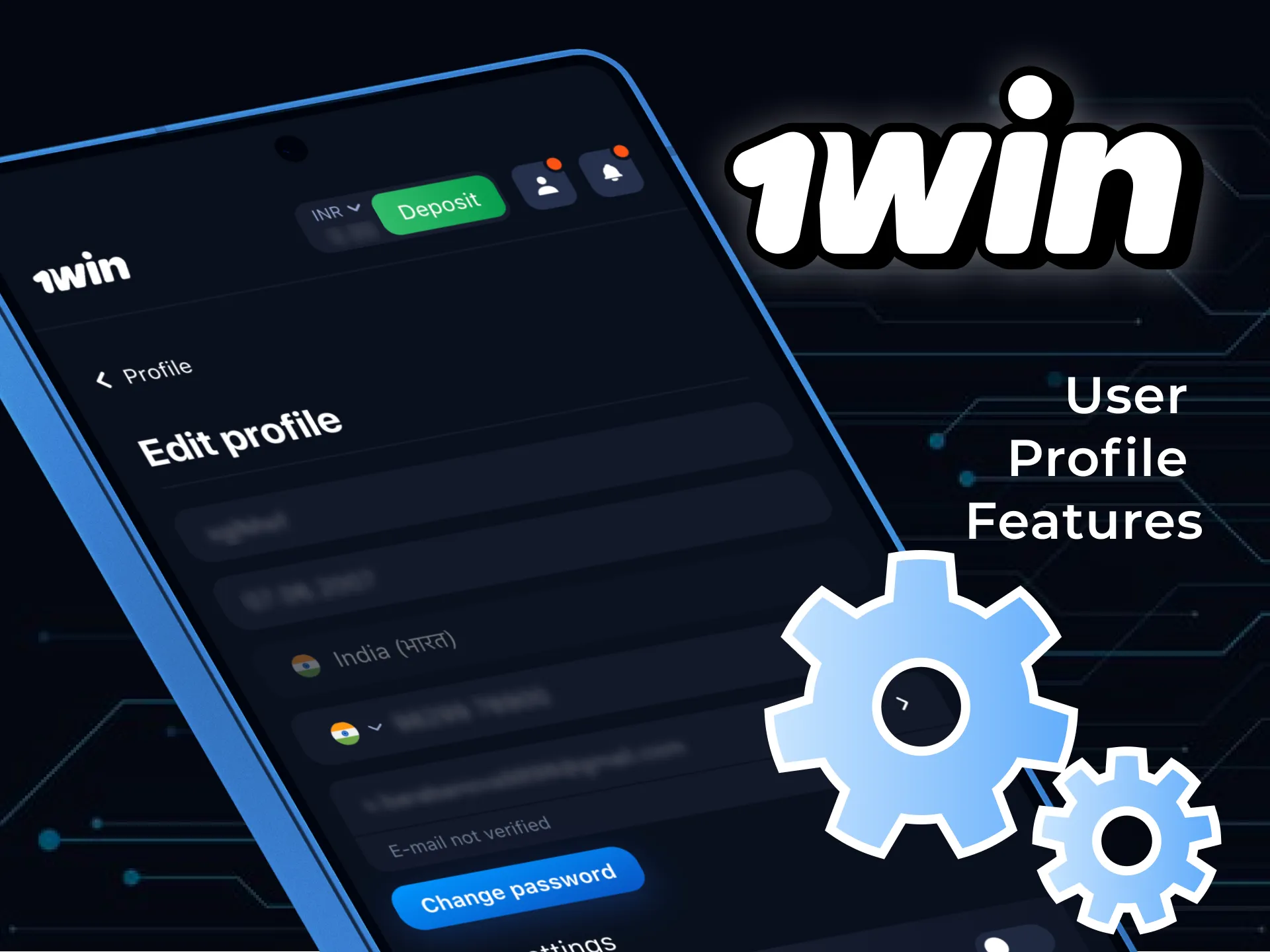 Easily manage your account through the 1win app.