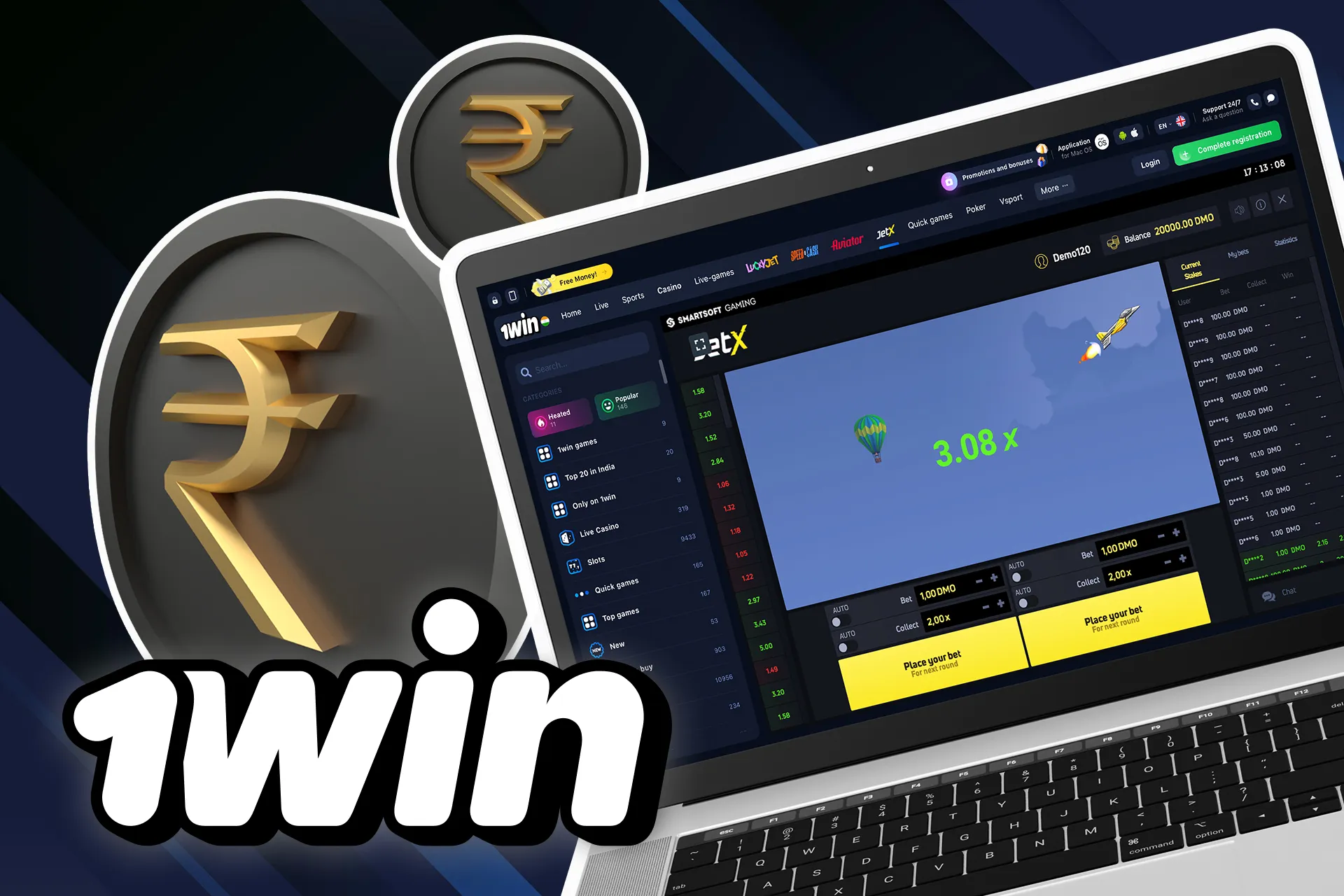 Catch the moment and cash out with the highest possible odds.