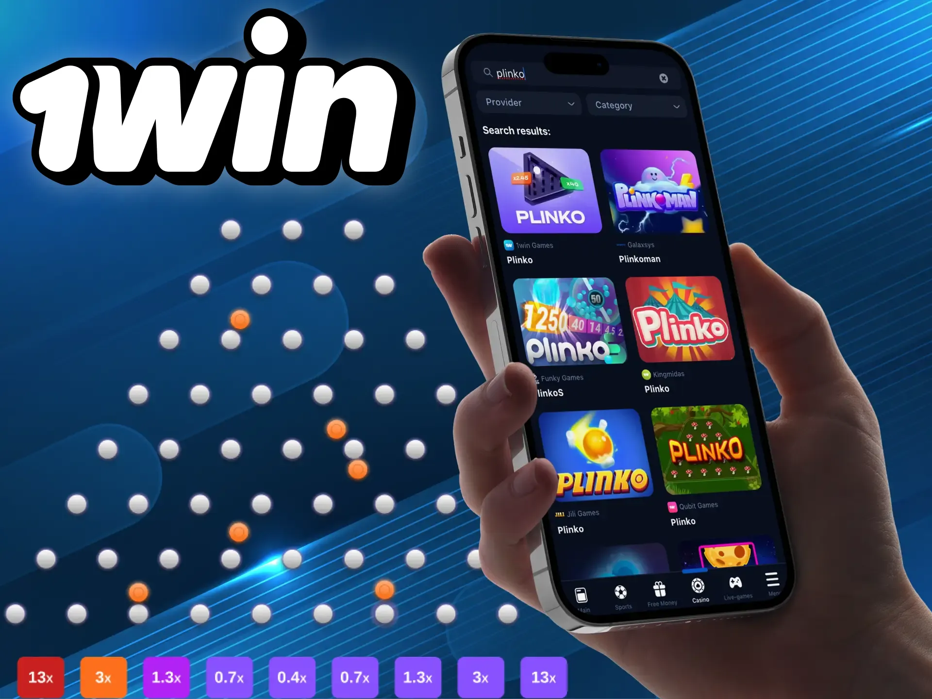 Download the 1win online casino app to your phone and play plinko games anywhere.