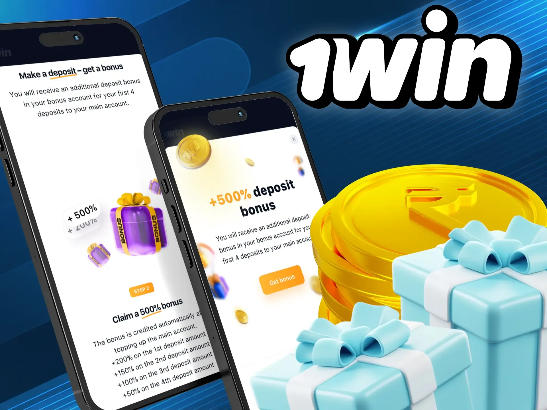 Claim your welcome bonus on your first deposit at the 1win online casino.
