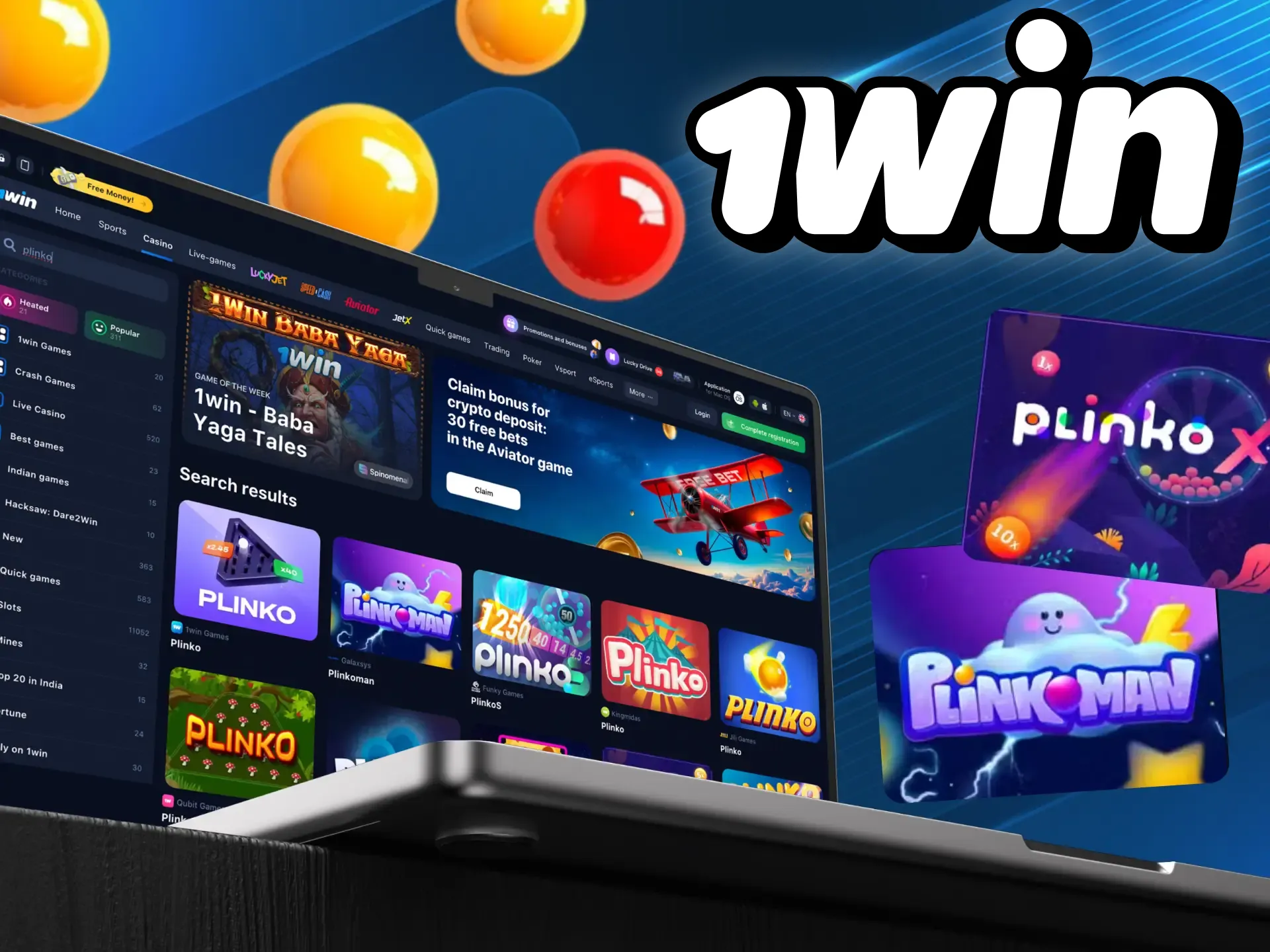We have selected for you the most popular Plinko games in the 1win online casino.