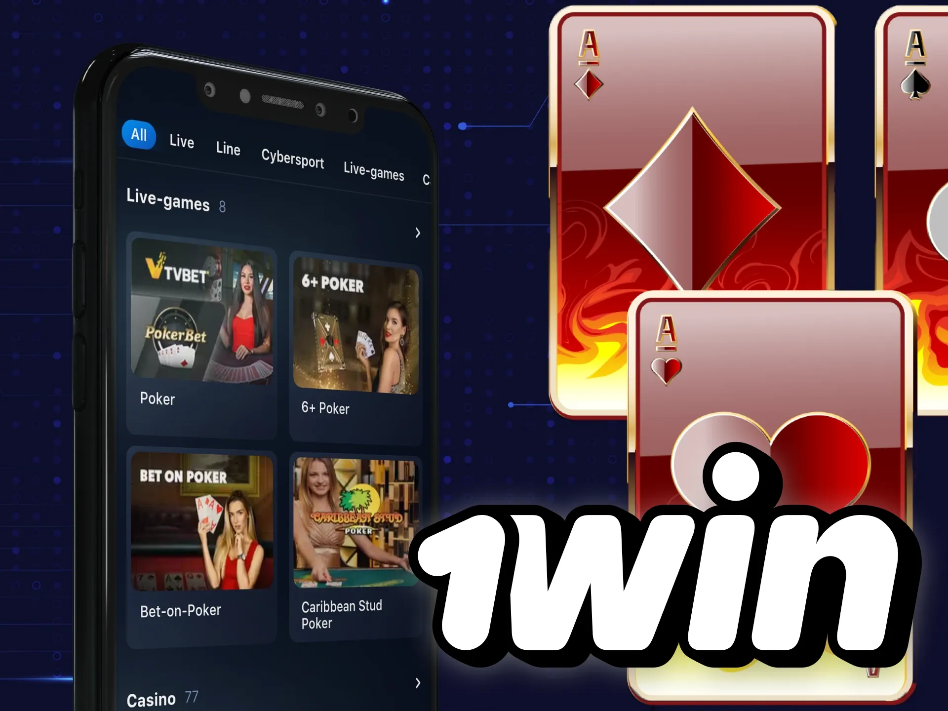 Download and install the 1win Android app.
