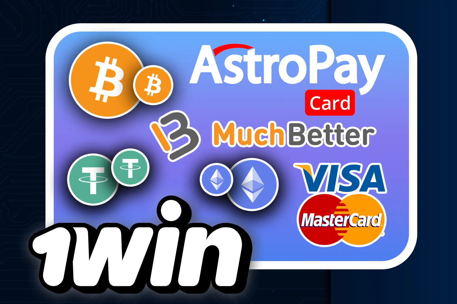 There are plenty of payment methods to make deposits and withdrawals on the 1win website.