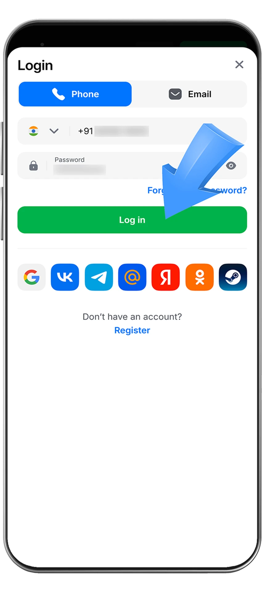 Easy steps to find the sign-in button at 1Win casino.