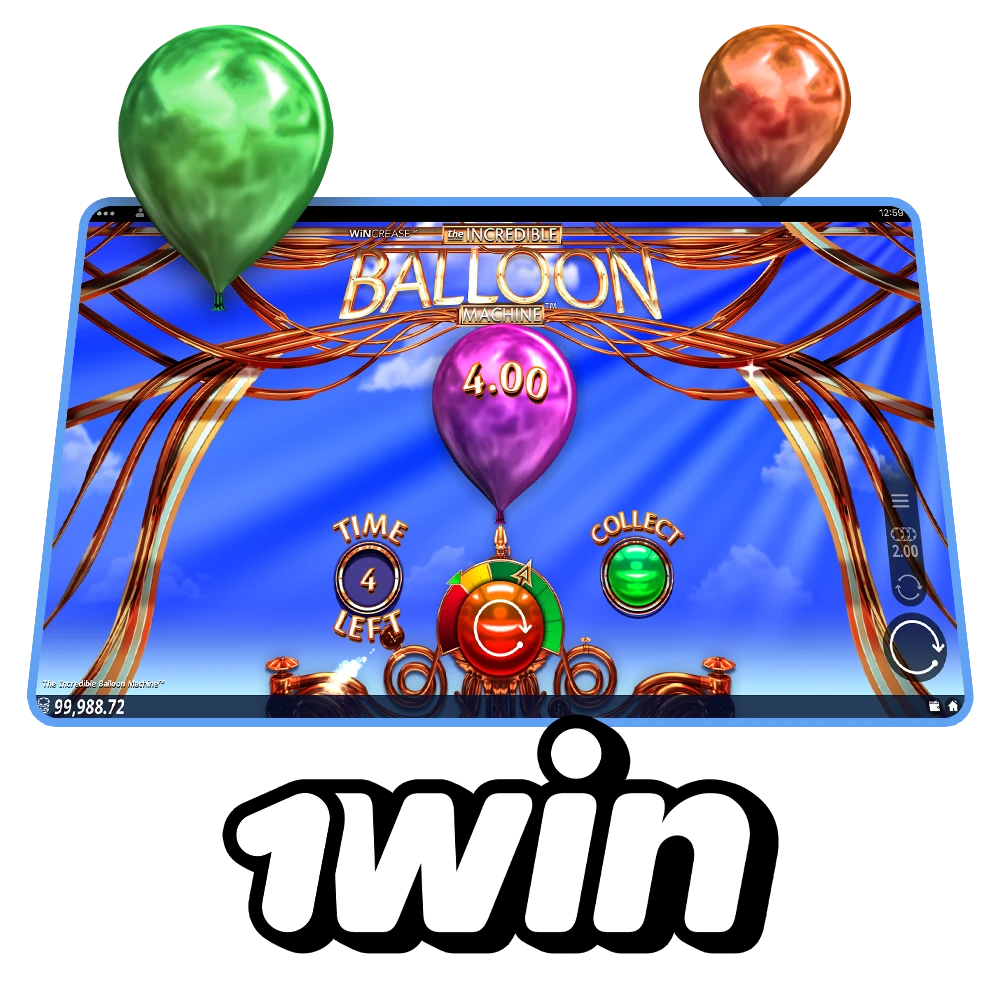 Try your luck with The Incredible Balloon Machine slot on 1win.