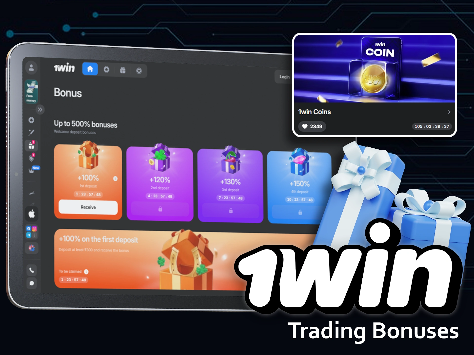 Participate in trading using bonuses from 1win.