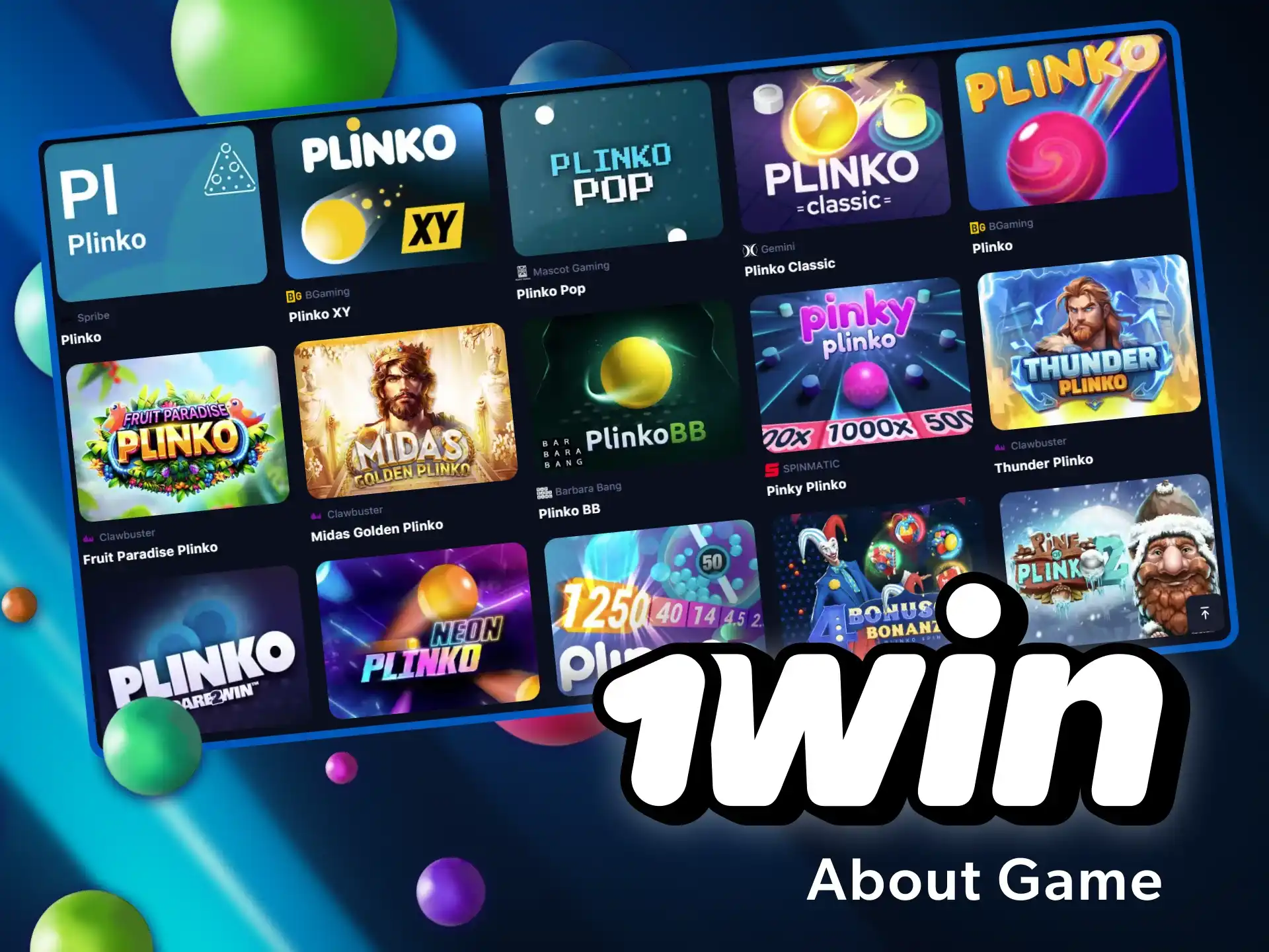 Register at the 1win online casino, play and win in plinko games.