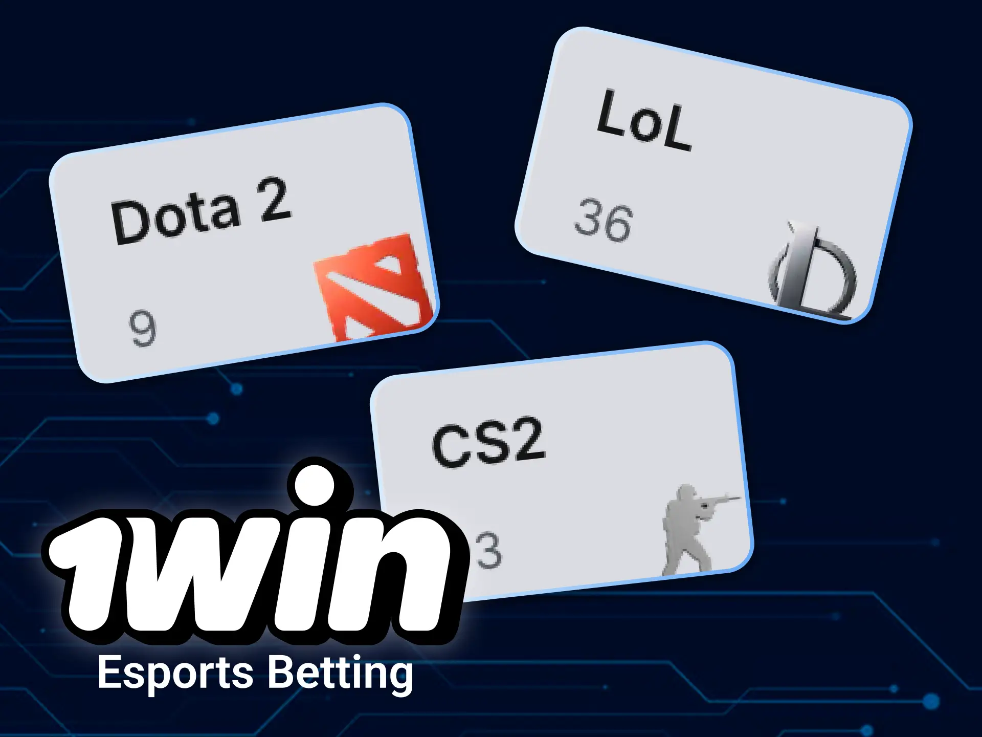 Bet on top esports tournaments and teams at 1win casino.