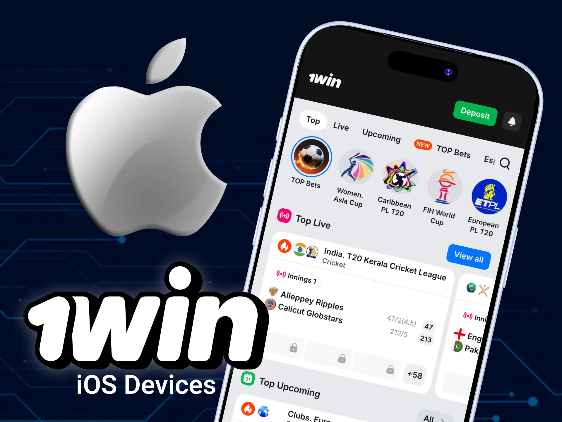 Access the optimized iOS mobile version of 1win casino.