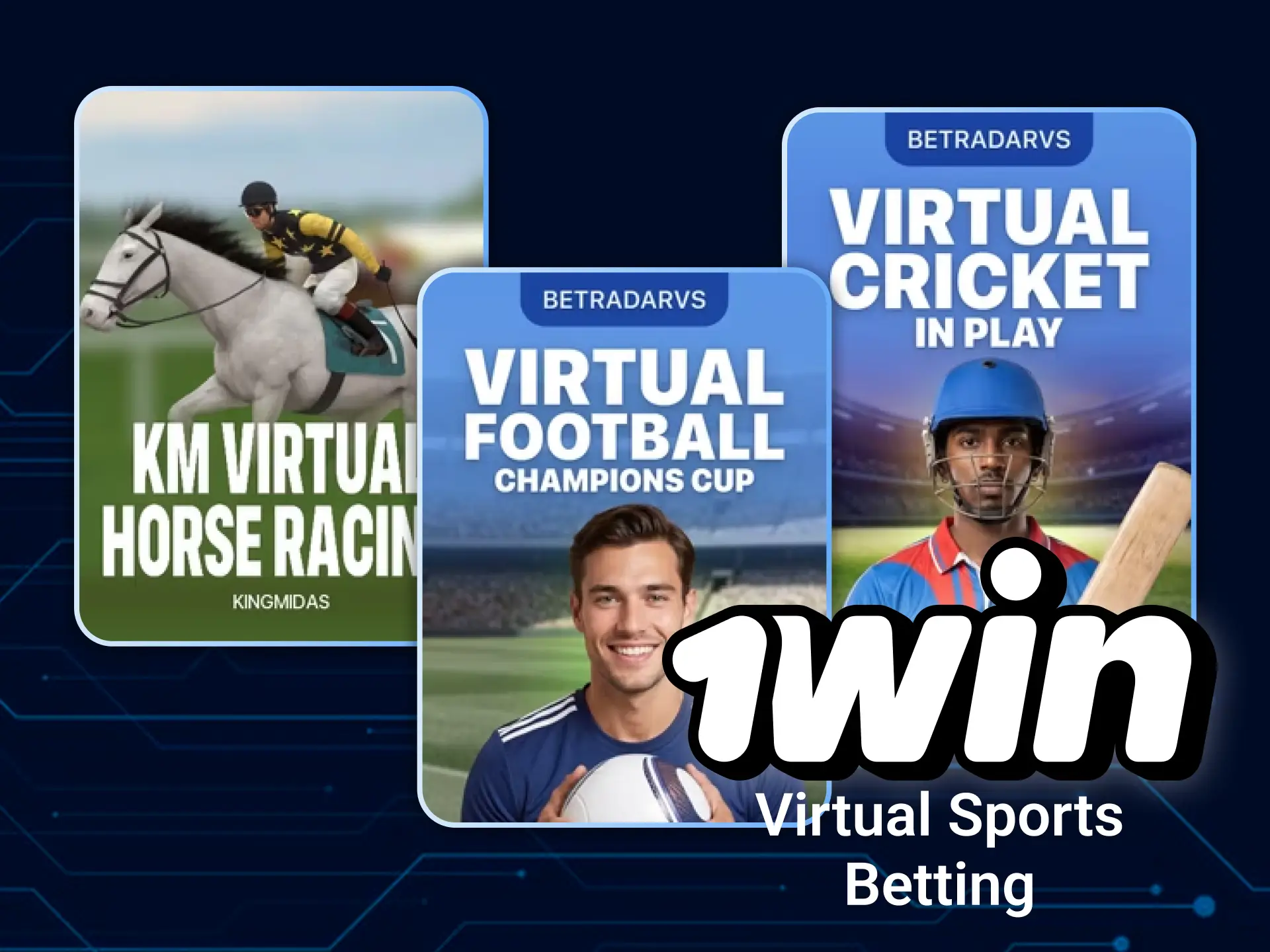 Wager on simulated virtual sports matches anytime on 1win casino.