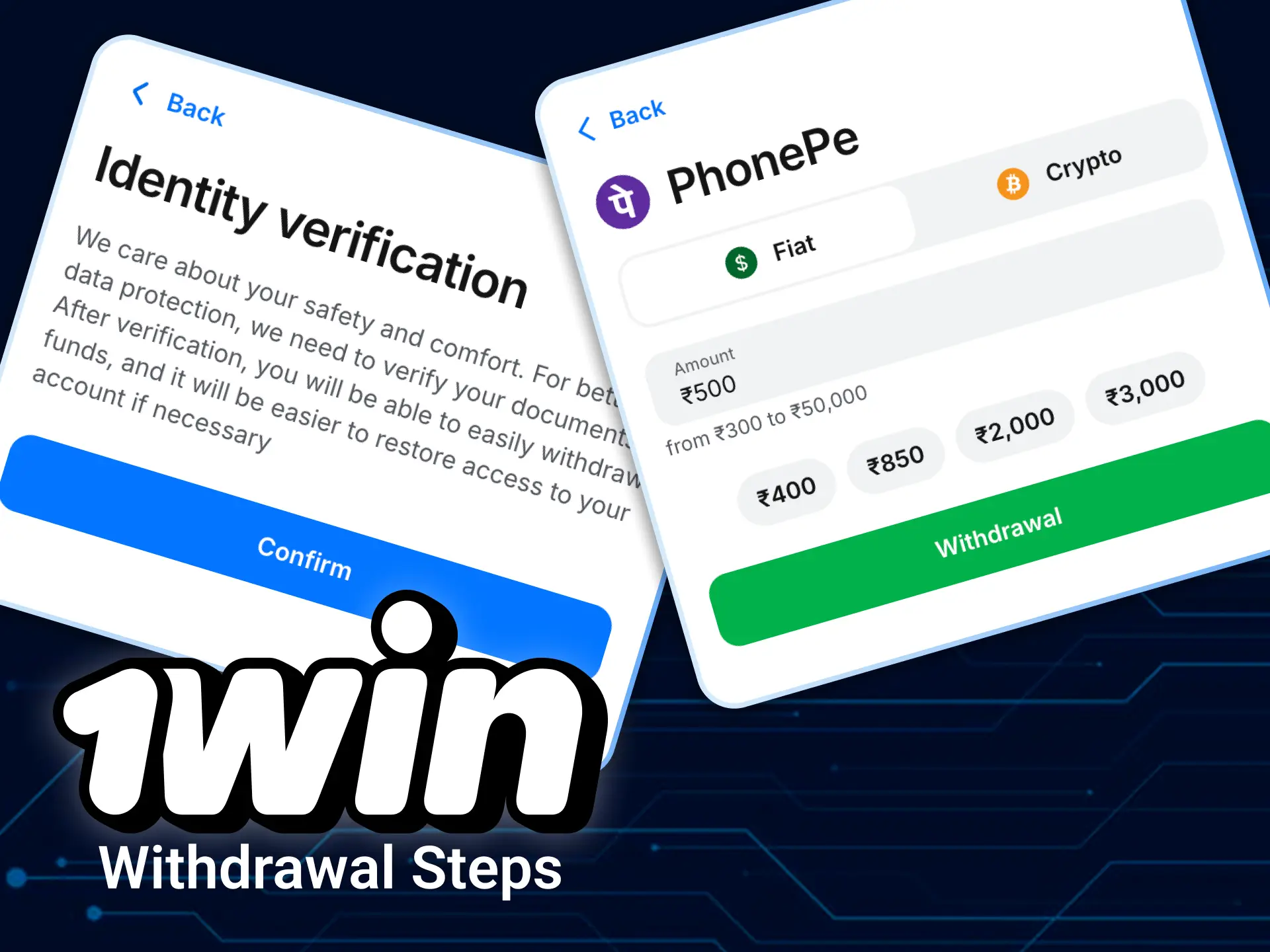 Withdraw your winnings quickly from your 1win casino wallet.