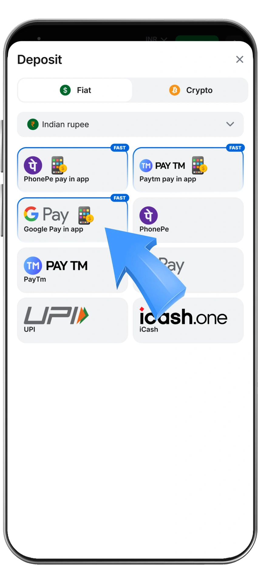 Top up your 1win account for your first bet.